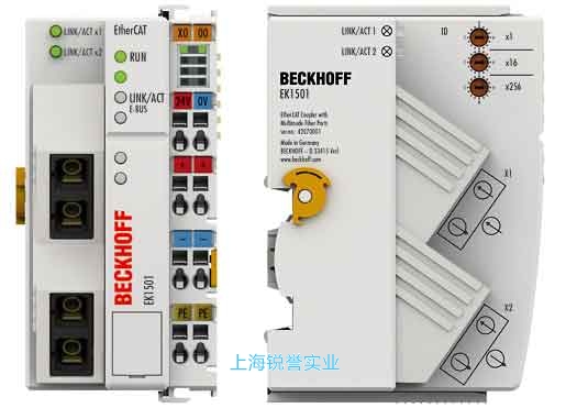 EK1501 | 帶 ID 撥碼開關(guān)的 EtherCAT 耦合器，光纖